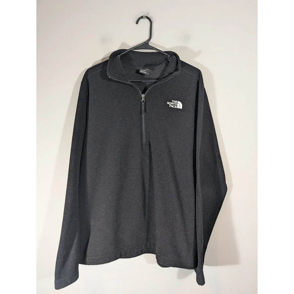 The North Face‎ Mens Black 1/4 Zip Fleece Jacket Sz Large Outdoor Hiking Gopcore